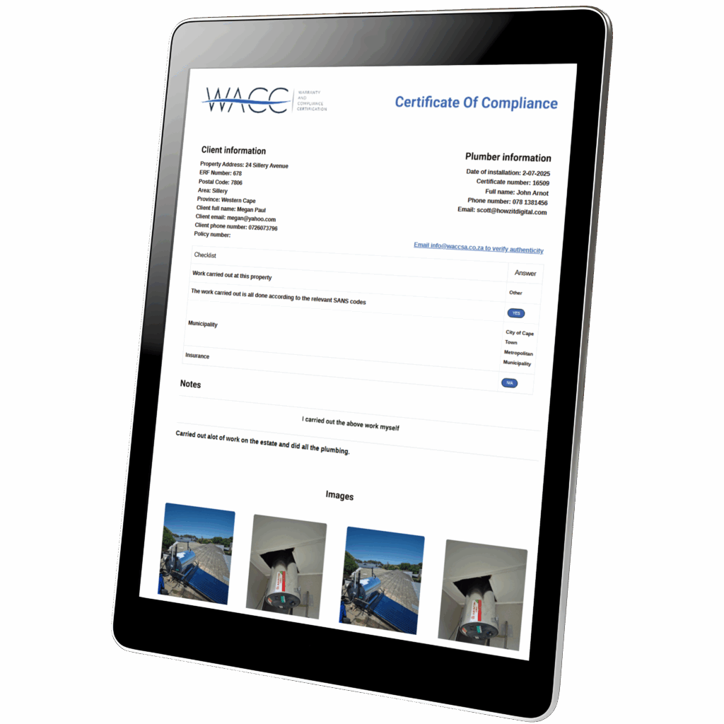 WACC on tablet