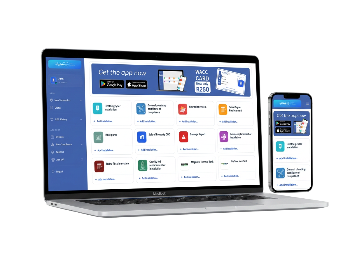 WACC platform on laptop and mobile